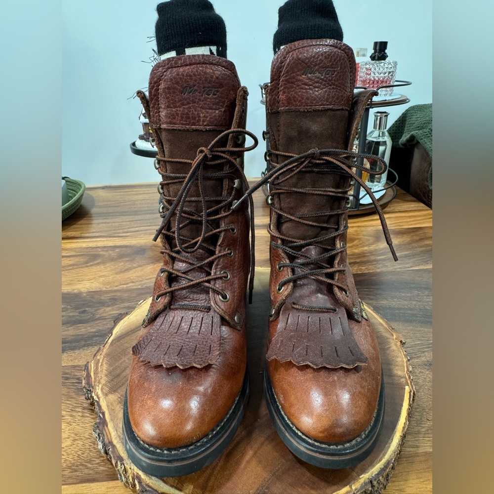 AU TEC vintage Brown Leather Women’s  Boots size 8 - Picture 3 of 13